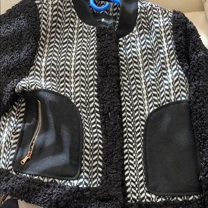 Chic Black and White Textured Jacket